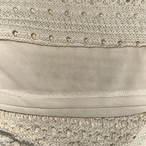 UT XLβCream Openwork Midi Sweater Crochet Knit Scalloped Drawstring Skirt - Picture 13 of 16